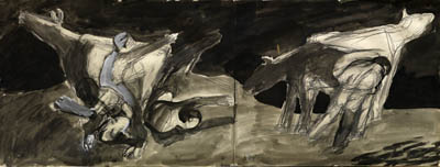 13.5.1_The Path_War and Peace_Ink on cardboard 35x98cm